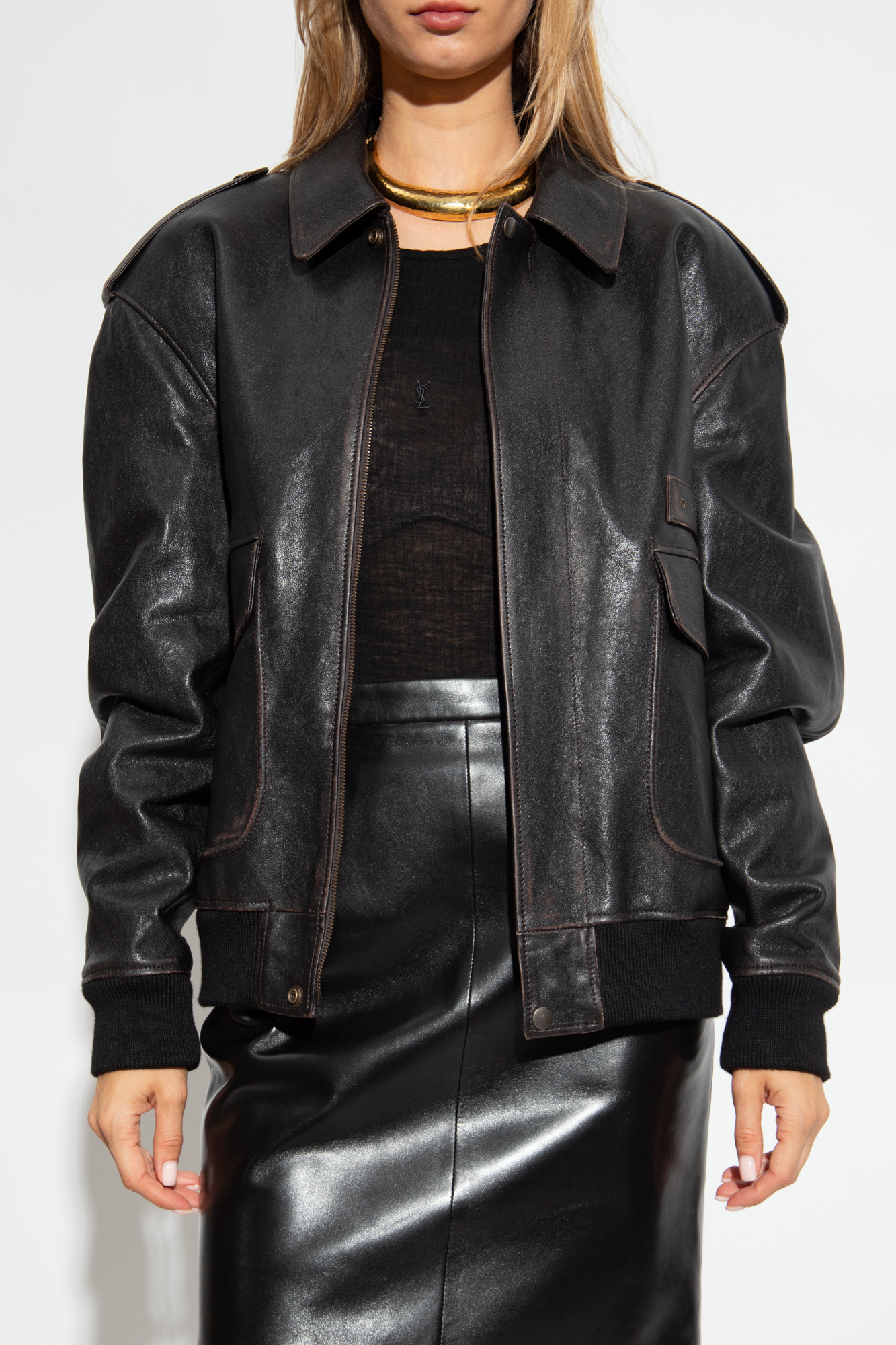 Saint laurent vintage hot sale leather jacket